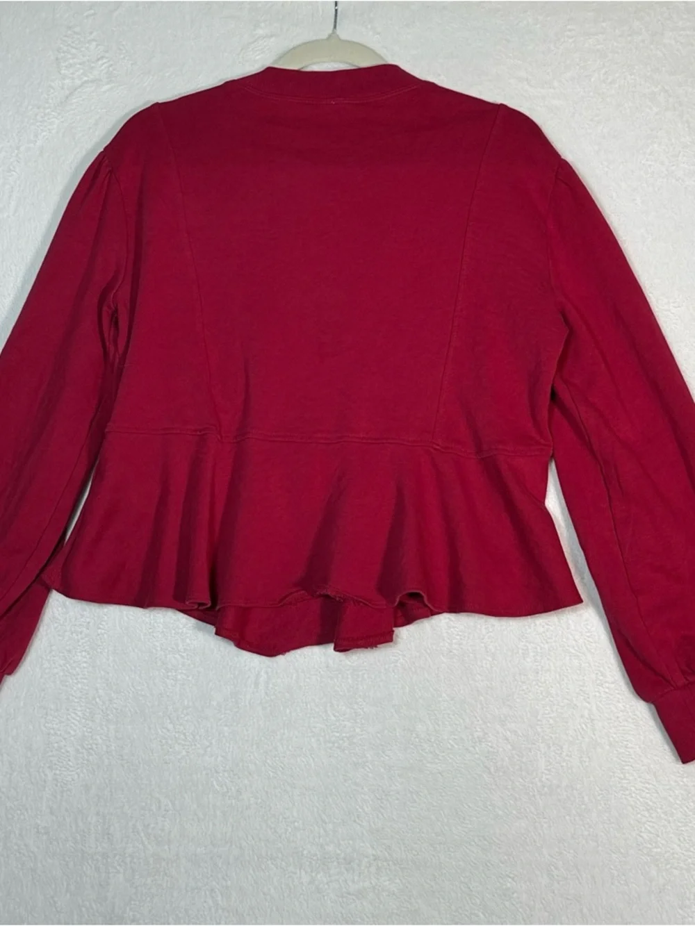 Anthropologie Cutwork Swing Top Pink Embroidered Floral Sweatshirt Sz S Boho‎